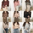 thumbnail image 5 of Ladies Women Knit Neck Long Sleeve Knitted Jumper Sweater Top, 5 of 8