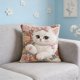 thumbnail image 1 of CaiYueKe Cute Cat Embroidery Pillow Cover - Flocked Velvet Decorative Throw Cushion Sofa Bedroom Living Room Accent Pillowcase, Faux Embroidery Animal Pattern Home Decor Gift for Women, 1 of 7
