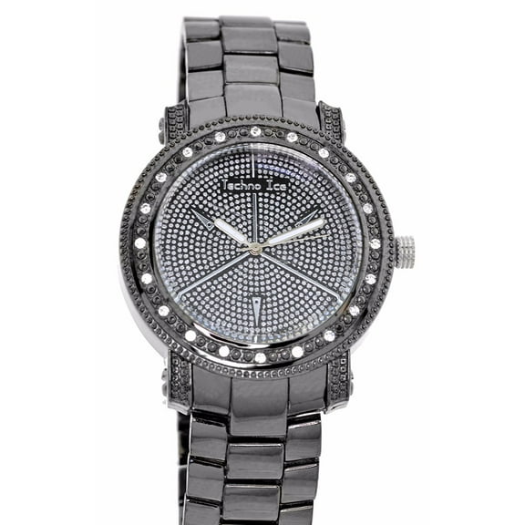 Techno Ice Gunmetal Big Mens Business Clubbing Watch 50mm Case