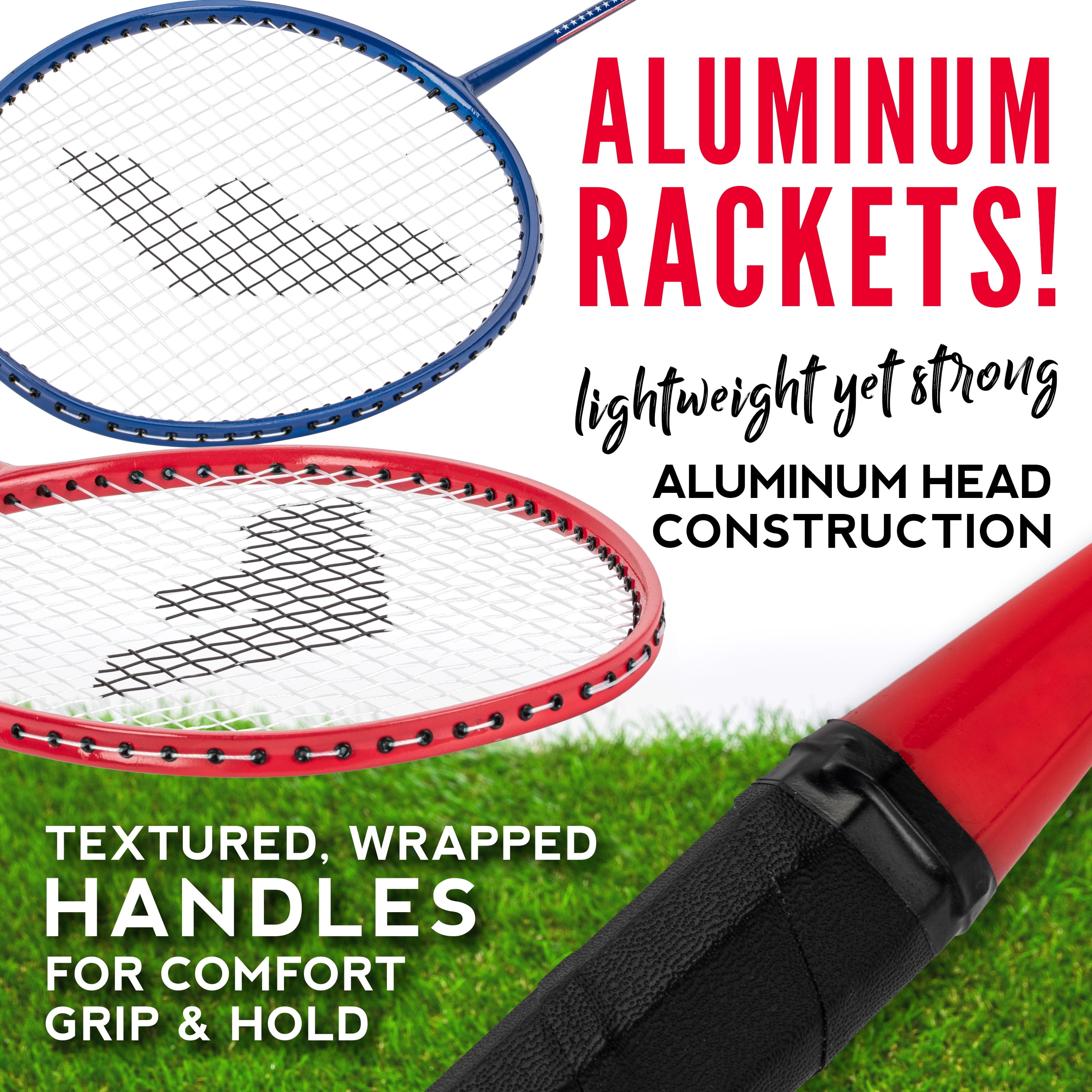 Franklin Sports Red, White and Blue 2 Player Badminton Racket Set