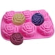 thumbnail image 1 of Herramientas para hornear Paquete de 4 moldes de silicona con forma de rosa para jabón hecho a mano, pasteles, gelatina, pudín, chocolate, magdalenas, 6 cavidades Zhivalor HMYH543, 1 of 2