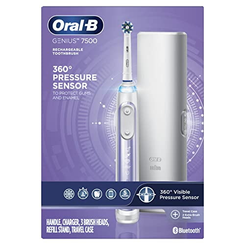 OralB 7500 Electric Toothbrush with Replacement Brush Heads and Travel