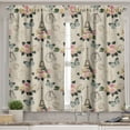 thumbnail image 2 of Ambesonne Colorful Valance & Curtain, French Eiffel Tower Image, 55"x45", Multicolor, 2 of 6