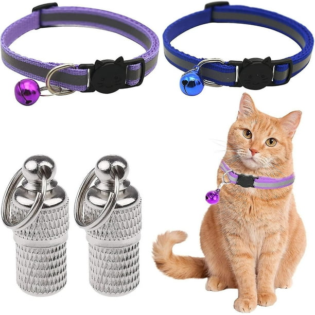 Collar reflectante para gatos con campana, collares para gatos de liberación rápida, collares reflectantes para gatos de liberación rápida