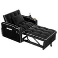 thumbnail image 4 of 3-in-1 Convertible Sleeper Chair Bed,Folding Sofa Bed with USB and Phone Stand,Single Recliner with Adjustable Backrest for Bedroom Apartment,Black, 4 of 10
