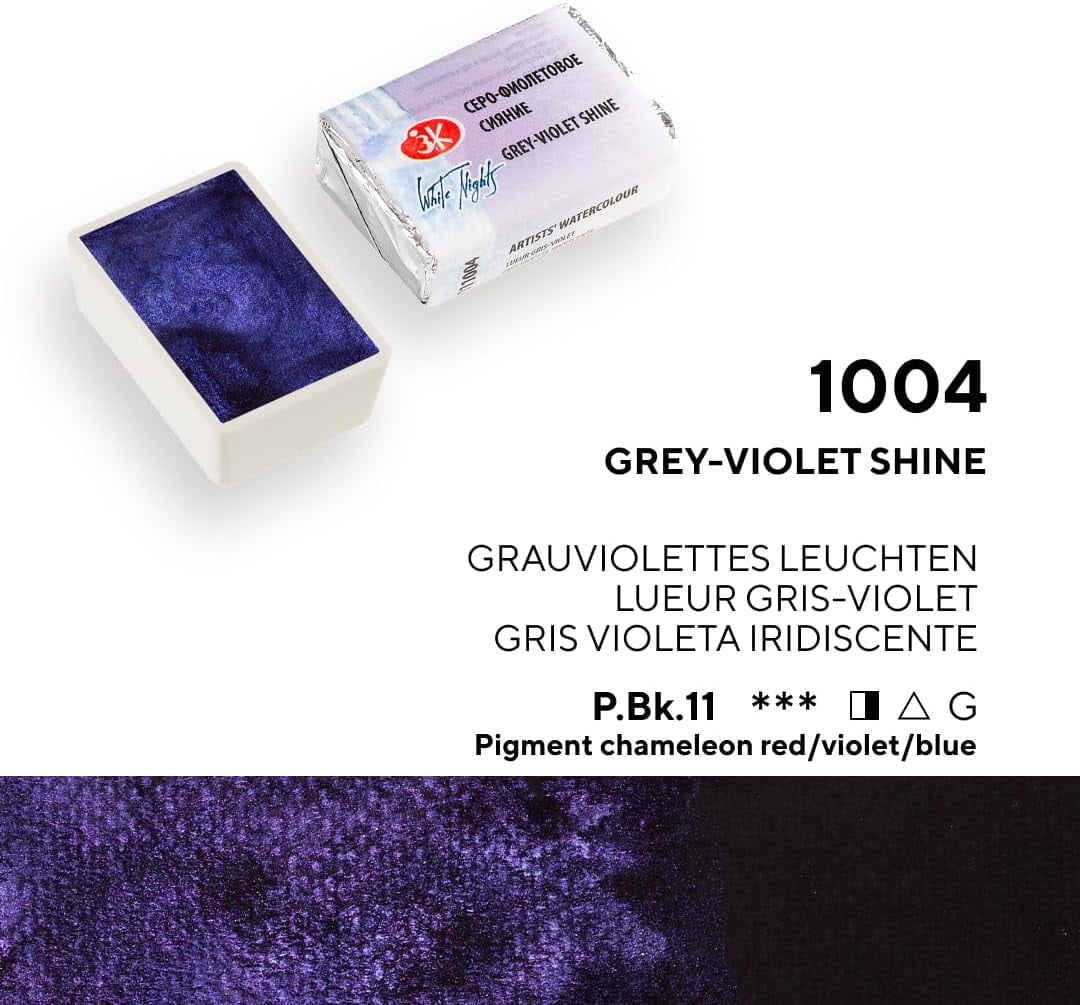 White Nights Extra Fine Artists Grade Professional Limited Edition Shimmering Watercolors 8 Full Pans 2.5 ml each by Nevskaya Palitra (Winter)