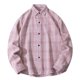 thumbnail image 2 of Blusa y camisa de manga larga con cuello vuelto para hombre, blusa informal a cuadros a la moda con botones y cuello vuelto, blusa de poliéster para hombre, 2 of 4
