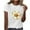 White, variant on Relaxed Fit Womens Basic Crewneck Short Sleeve Solid Color Sunflower Graphic Print Breathable Summer Tee for Outdoor Casual