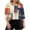 Abstract Patchwork, variant on Plus Size Blouses for Women 3/4 Sleeve with Button Detail Tunic Tops, Asymmetric Neckline Loose Dressy Casual Shirts, L-4X
