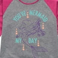 thumbnail image 3 of Disney Princess - You've Mermaid My Day - Toddler And Youth Girls Raglan Graphic T-Shirt, 3 of 5