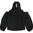 thumbnail image 2 of bar III Blusa con hombros descubiertos y abertura para mujer, negro, mediano, 2 of 2