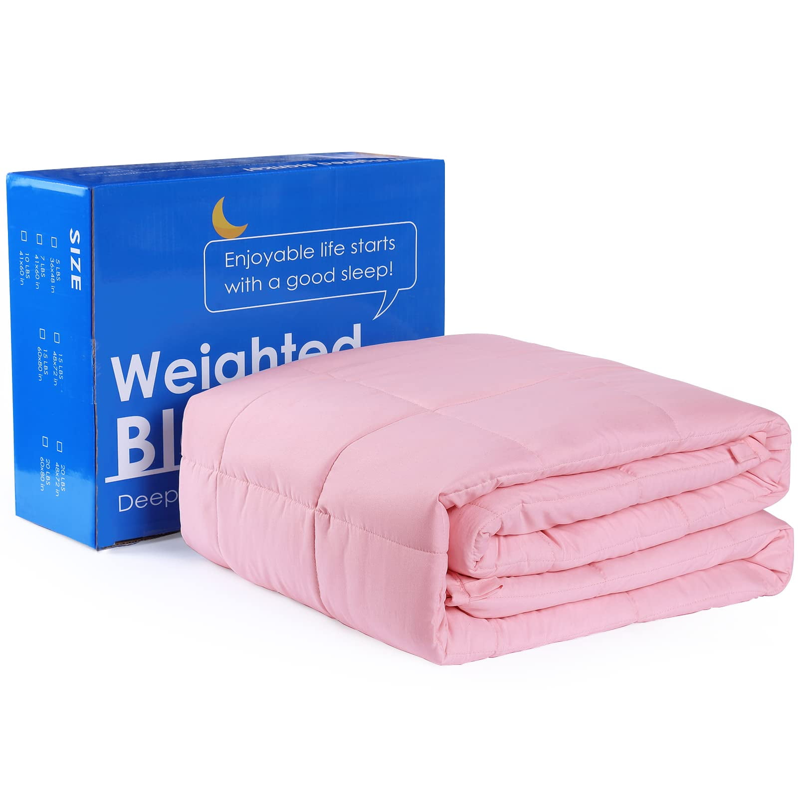 Alomidds Weighted Blanket 60x80 20lbs Queen Size Pink Weighted Blankets for Adults and Kids cooling Breathable Soft Heavy Blanket Microfiber
