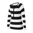 thumbnail image 5 of Qiylii Y2K Striped Long Sleeve Slim Tops Color Block Square Collar Tee Aesthetic Harajuku Autumn Winter 90s Shirts Streetwear, 5 of 8