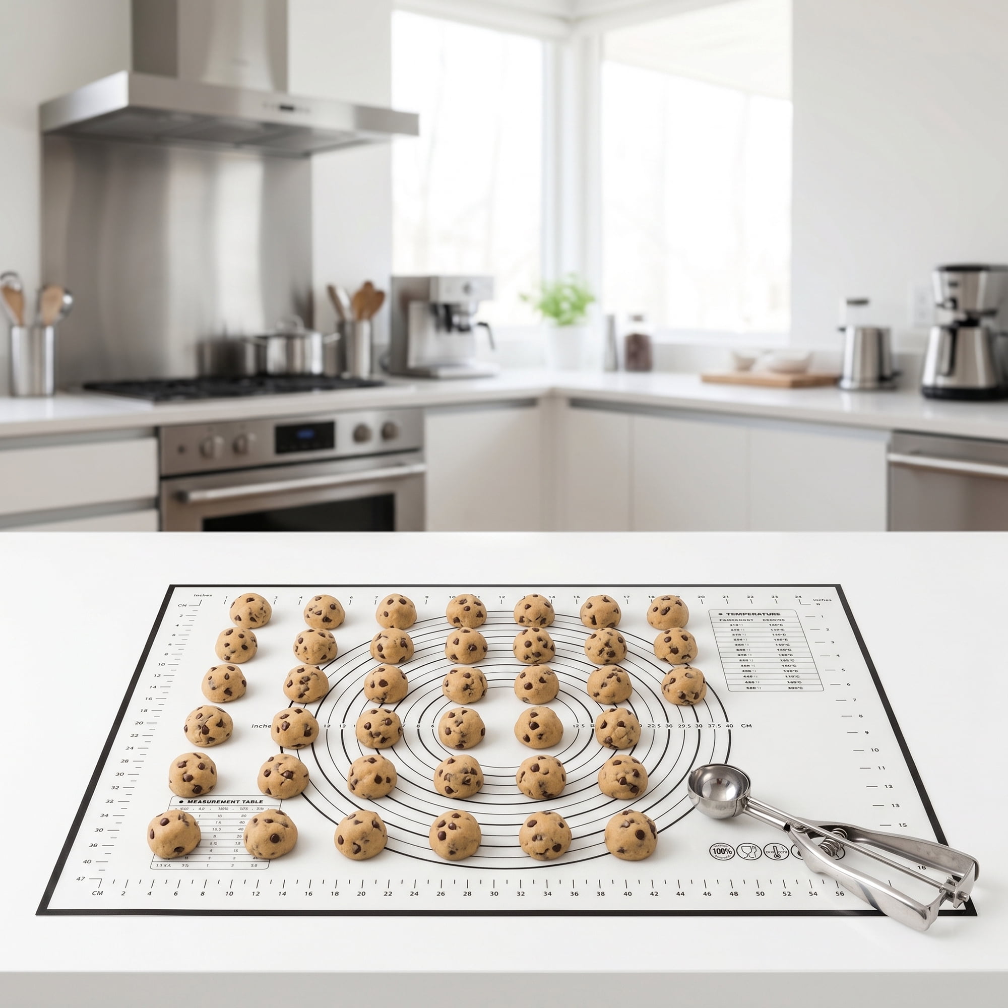 Unique Bargains Pastry Baking Mat with Measurements and Heat Resistance Black 19.7"x27.6"