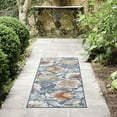 thumbnail image 3 of 2x8 Water Resistant, Indoor Outdoor Runner Rugs for Patios, Hallway, Entryway, Deck, Porch, Balcony or Kitchen | Outside Area Rug for Patio | Dark Blue, Floral | Size: 2'2'' x 7'3'', 3 of 7