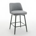 thumbnail image 6 of Cterwk 360 Degree Swivel Barstools with Metal Legs, 25.6" Seat Height Linen Bar Stools for Kitchen Island, Set of 2, Light Gray, 6 of 10