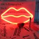 thumbnail image 5 of Luz nocturna LED de neón oso de fresa labios rojos decoración de bodas, 5 of 5