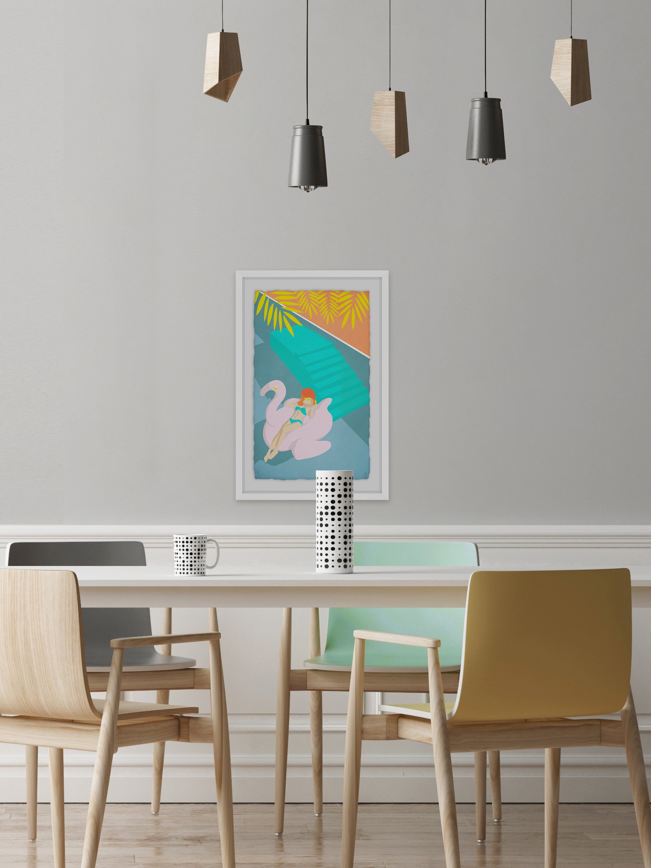 Summer Floater Framed Painting Art Print, 30.00" x 1.50"