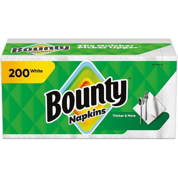 Paper Napkins, White, 200 Count, Packaging may vary