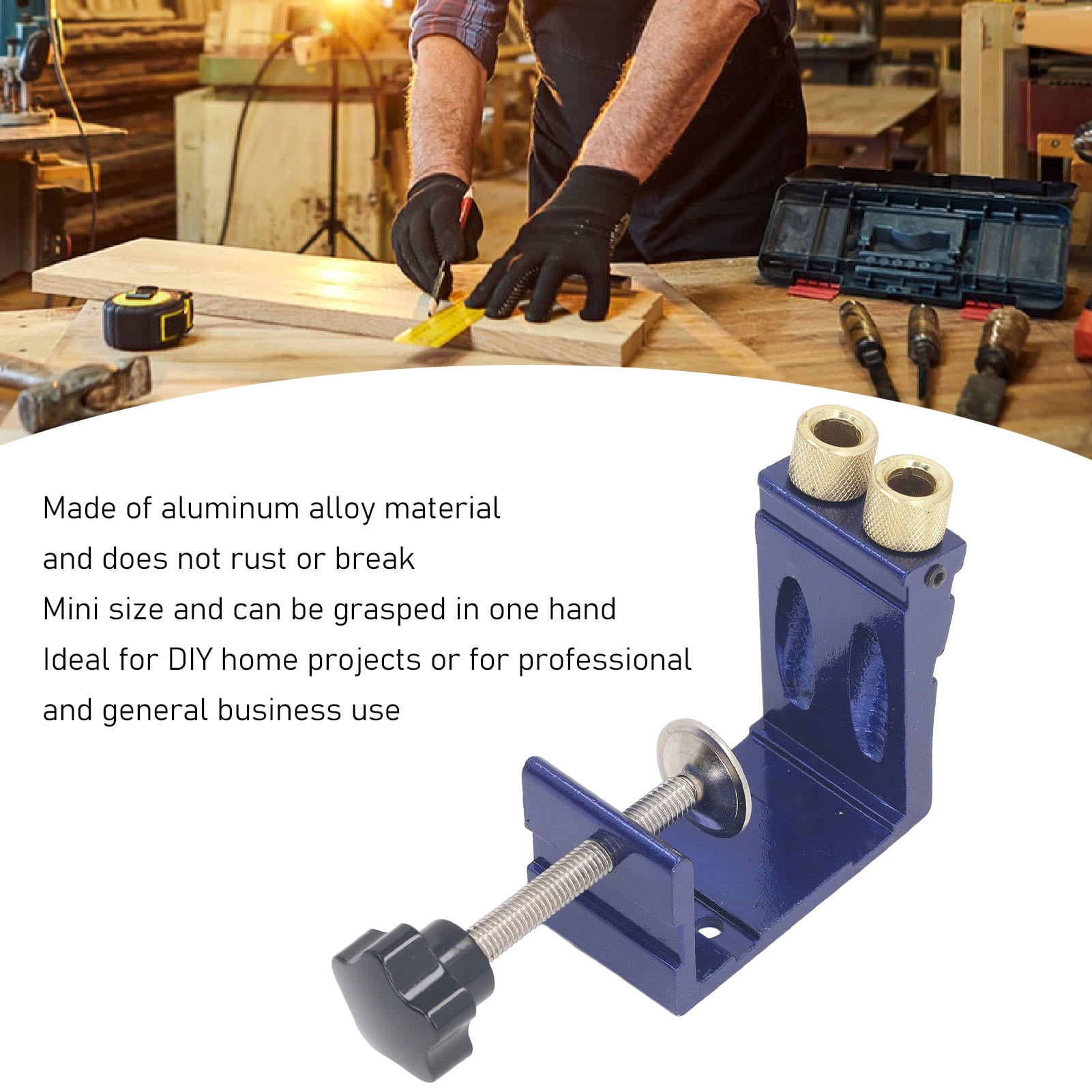 Yajisi Mini Pocket Hole Jig Kit – Aluminum Alloy Dowel System for Accurate Woodworking, Corner & Flush Joints
