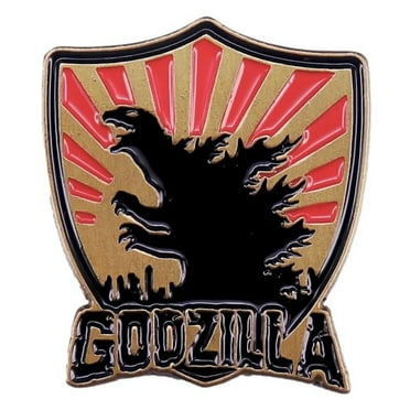 Godzilla Name 1.25 Inch Tall Enamel Metal Pin