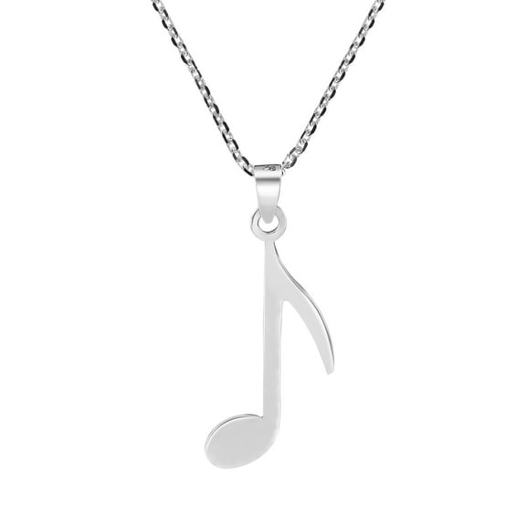 Inspirational Sound Musical Note .925 Sterling Silver Pendant Necklace