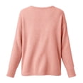thumbnail image 6 of Kadlawus Long Sleeve Loose V Neck Pullover Women Fall Knit Sweater Cozy Soft Plus Size Tunic Tops for Commute Weekend Travel Holiday Casual Wear, Pink L, 6 of 6