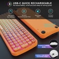 thumbnail image 5 of Wireless Computer Keyboard with RGB Backlit, Tri-Mode Bluetooth 5.0/USB-C/2.4GHz Gaming Keyboard, Full Size Layout, Ergonomic Curved Design for Windows Mac PC Gamers & Office, 5 of 7