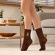 thumbnail image 4 of Calcetines gruesos y cálidos de invierno para mujer, con forro polar, hasta la pantorrilla, bonitos y gruesos, para dormir., 4 of 6