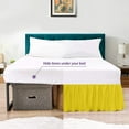 thumbnail image 3 of CCNY Dust Ruffled Style Bed Skirt Twin XL size Adjustable Elastic 11" Drop Length Microfiber Made Yellow Bedskirts, 3 of 6