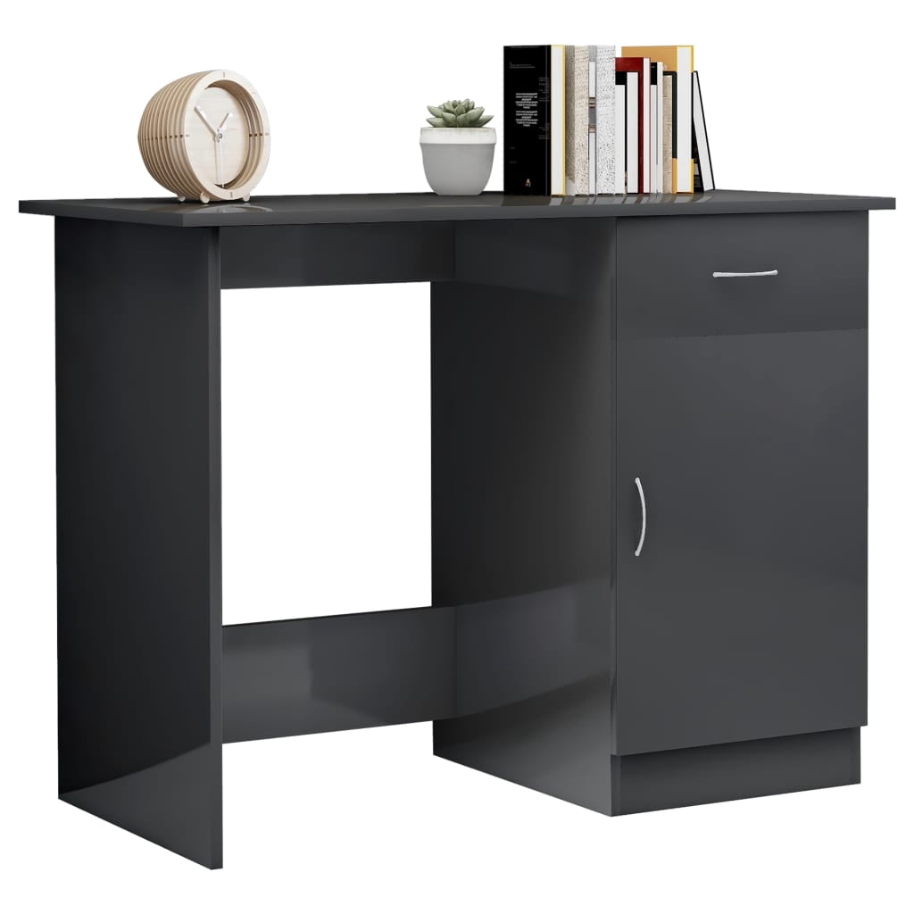 vidaXL Desk Standing Computer Desk Office Desk with Drawer Engineered Wood
