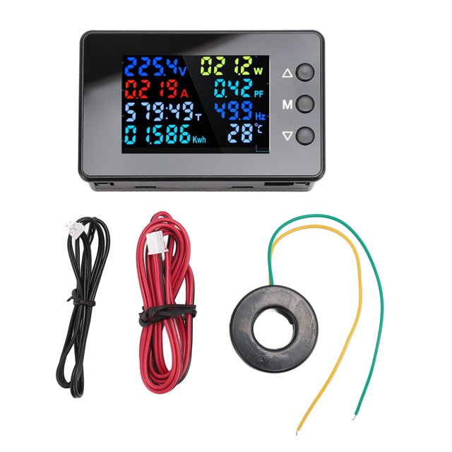 Voltímetro Digital Yuxing Amperímetro Pantalla LCD 0-100 A 50-300 V Negro
