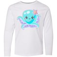 thumbnail image 3 of Inktastic Cute Octopus Blue with Star Long Sleeve Youth T-Shirt, 3 of 5