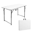 thumbnail image 2 of Raganet, Mesa Plegable de Plastico, 121Centimetros de Largo, Ajustable a 3 Diferentes Alturas, Plástico Resistente para Interiores y Exteriores, Forma Rectangular, Plegable en Portafolio Color Blanco., 2 of 9