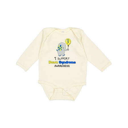 

Inktastic I Support Down Syndrome Awareness Elephant with Balloon Boys or Girls Long Sleeve Baby Bodysuit