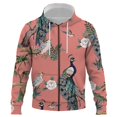 thumbnail image 1 of Sudadera con capucha y cremallera con estampado 3D de flores, pájaros y plantas, para hombre y mujer, estilo informal, de gran tamaño, 2024, 1 of 6