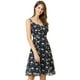 thumbnail image 1 of Vestido de verano ajustado y acampanado de flores con tirantes de espagueti y cuello en V para mujeres INSPIRE CHIC, azul, XS, 1 of 8