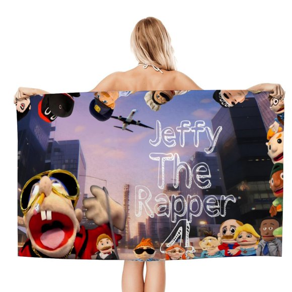 Jeffy SML el Rapero Toalla de playa de secado rápido con diseño temático, regalo para mujeres y niñas, ideal para cumpleaños, fans, amantes de la música, uso en la playa o al aire libre, 78 × 180 cm