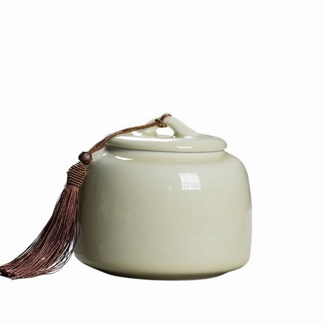 Ceramic Tea Canister With Airtight Lid Storage Container Tins For Tea, Coffee, Nuts, Spice, Sugar