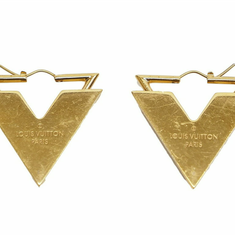 Authenticated used Louis Vuitton Louis Vuitton Brooke Dreil Essential V Earrings M64270 Gold Metal Women's, Adult Unisex, Size: One Size