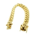 thumbnail image 2 of Solid Womens Miami Cuban Link Bracelet 10K/14K Yellow Gold, 2 of 5