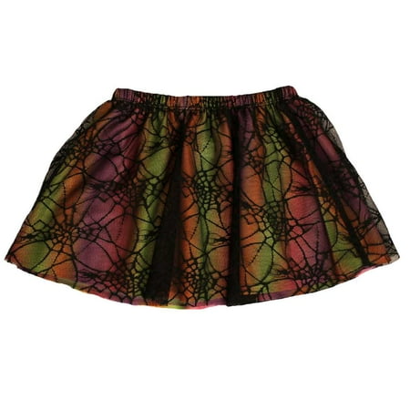 

Infant & Toddler Girls Rufled Black Spider Web Tulle Tutu Skirt