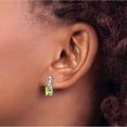 thumbnail image 3 of 14K White Gold Oval Peridot And Diamond Earrings (Width 5.2) (Length 14.5) - Jbsp, 3 of 5