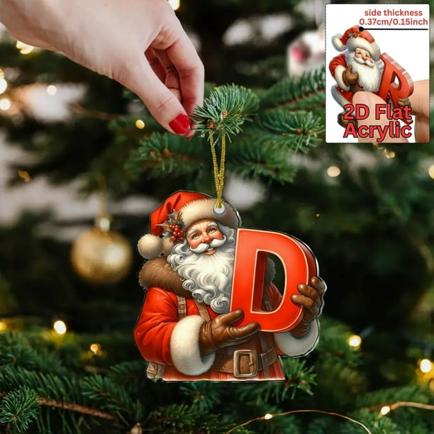 Adornos navideños, regalos navideños, adornos navideños planos con letras 2D para colgar en el árbol y el coche. Artículos festivos.