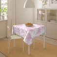 thumbnail image 4 of Pink Floral Tablecloth 54x54 Inch Square Vintage Chinoiserie Flower Table Cloth Spring Decorative Polyester Stain Resistance Square Table Cover for Party Picnic Kitchen Decoration Outdoor Indoor, 4 of 5