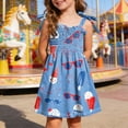 thumbnail image 2 of TOWED22 Toddler Girls 4th of July Dress Girls American Flag Outfit Kids Patriotic Independence Memorial Day Dress(Brick Red,1-2 Y), 2 of 5