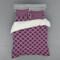 thumbnail image 1 of Ambesonne Floral Bedding Set 4 Pcs, Rococo Mandala Style, Queen, Coral and Dark Purple, 1 of 3