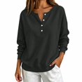 thumbnail image 2 of Button Up Sweatshirt for Women Ribbed Long Sleeve Stand Collar Hoodies Lightweight T-shirts Fashionable Blouses Comfortable Shirt 2026 Fall Outfits for Women, Gray, M, 2 of 9