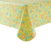 Mainstays Yellow Citrus PEVA Tablecloth, Spring & Summer, 60"W x 84"L Rectangle, for Outdoor and Indoor