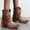 Brown, variant on Womens Shoes Women Fashion Embroidered Cowboy Riding Boots Casual Warm Middle Heels Middle Tube Short Boots Shoes